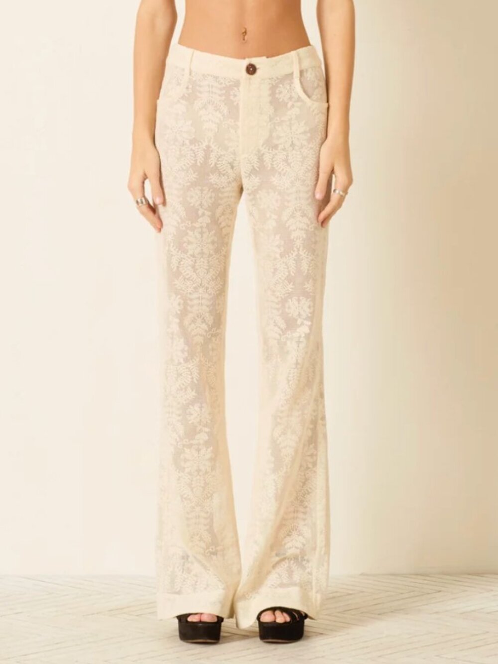 Alix of Bohemia Bunny Pearl Lace Lattice Jean